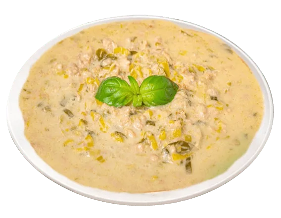 selbstgemachte Käse-Lauchsuppe